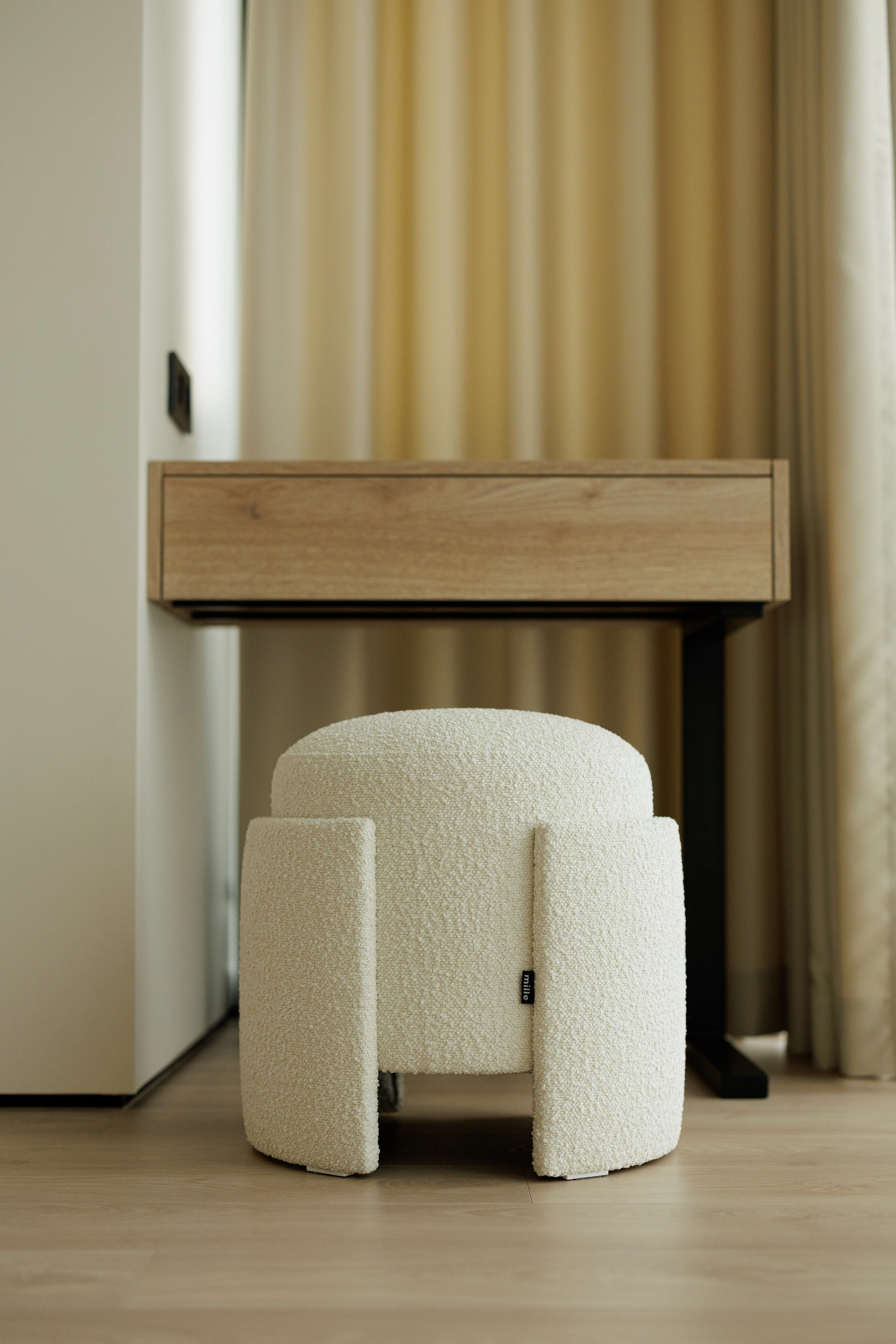 Eden pouf in styled apartment context